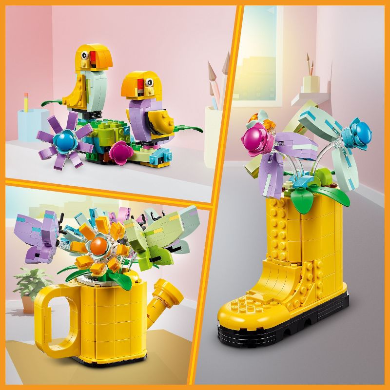 LEGO Creator 3 in 1 Flowers in Watering Can Building Toy 31149, 3 of 10