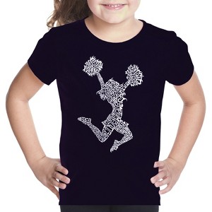 LA Pop Art Girl's Word Art T-shirt - Cheer - 1 of 4