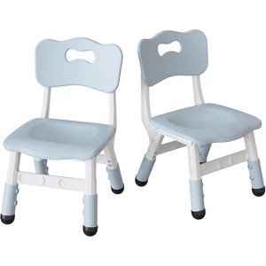 Kids Chair Set of 2 with Height Adjustable Chair, Plastic Toddler Chairs for Children Boys Girls, Kids Hammock Chair, Booster Chairs for Toddlers - 1 of 4
