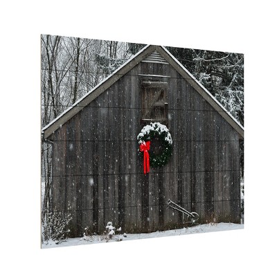 Trademark Fine Art - Kurt Shaffer 'Christmas Barn in the Snow'