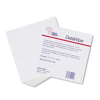 Read Right DataWipe Office Equipment Cleaner Cloth 6 x 6 White 75/Pack RR1250