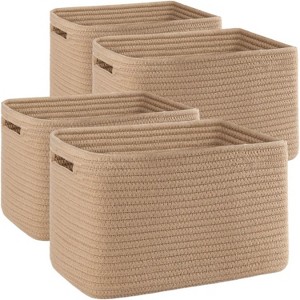 BRINJOY 4 Pack Storage Baskets for Organizing, Woven Baskets for Shelves - Perfect for Toys, Books, Towels, and Clothes - 1 of 4