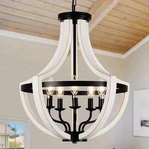 VYNXARIA Modern White Solid Wood Chandeliers - 1 of 4