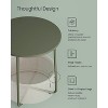 Simple Trending Small Bedside Table with Fabric Basket Forest Green + Cream White - 2 of 4