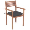 vidaXL Patio Chairs 2 pcs with Anthracite Cushions Solid Teak Wood - 2 of 4