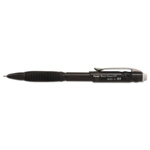 Pentel Twist-Erase GT Pencils, 0.5 mm, HB (#2), Black Lead, Black Barrel, Dozen - 1 of 1