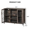 homfan Wine racks Cabinet, Glass Door Wine Cabinet with Rack,Kitchen Sideboard with Storage Rack, for Living Room, Dining Room - 2 of 4