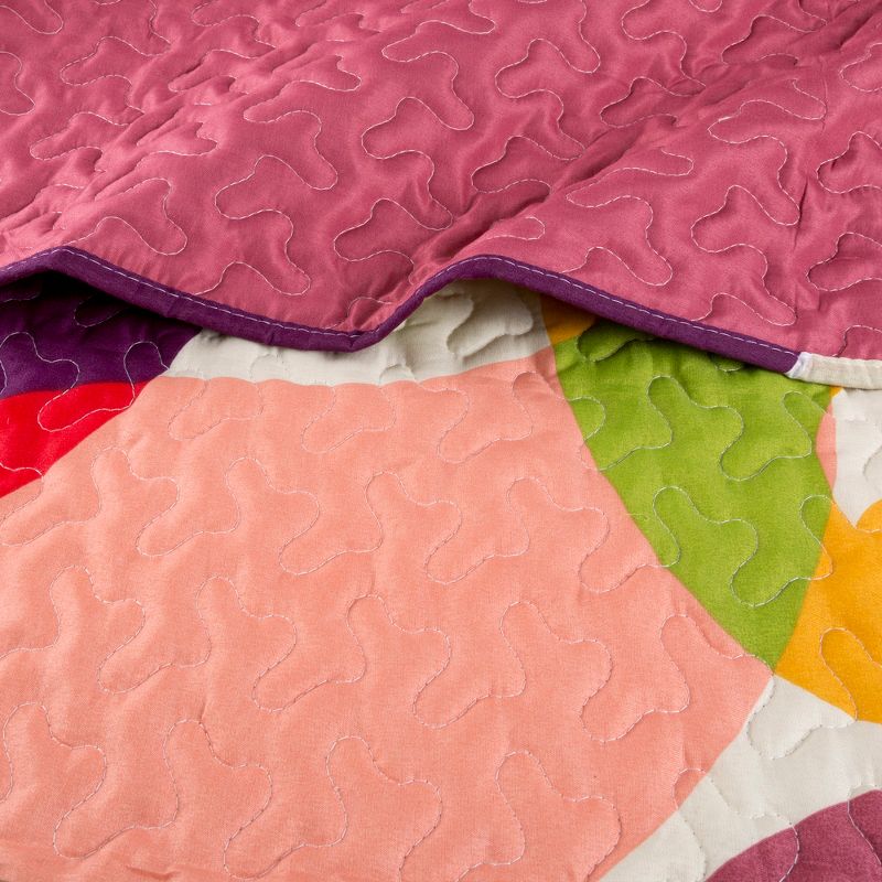 Reversible Evelyn Embossed Quilt Set Pink Rose - Yorkshire Home, 2 of 4