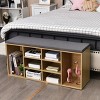 Tangkula Entryway Padded Shoe Storage Bench 10-Cube Organizer Bench Adjustable - 4 of 4