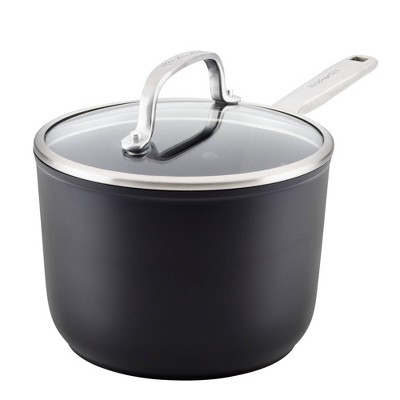 KitchenAid Hard Anodized Induction 2qt Covered Saucepan: Nonstick Matte Black, Dishwasher-Safe, Gas & Electric Compatible