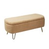 Storage Ottoman Bench, Storage Bench With Safety Hinge, Metal Feet Faux Fur Upholstered Storage Bench - 2 of 4