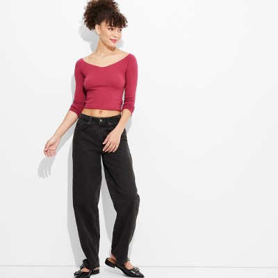 Women's Long Sleeve V-Neck T-Shirt - Wild Fable™