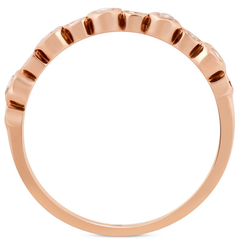 Pompeii3 1/3ct Diamond Wedding Ring 14k Rose Gold Stackable Womens Anniversary Band, 3 of 5