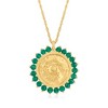 Ross-Simons Genuine 200-Lira Coin and Green Agate Medallion Pendant Necklace in 18kt Gold Over Sterling Size - 4 of 4