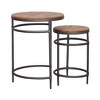 Treasure Trove Accents Set of 2 Nesting Accent Table Set Turner Natural/Black: Mango Wood Top, Iron Frame, Includes Tools - 4 of 4