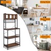 Karl Home 5-Tier Kitchen Bakers Rack with 10 S Hooks and 3 Cubes Rustic Brown - 3 of 4