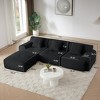 VASIP 113" Modern L-Shaped 3-Seater Sectional Sofa with Ottoman, Beige Corduroy Upholstery Deep Seat Couch for Living Room,No Assembly - 3 of 4