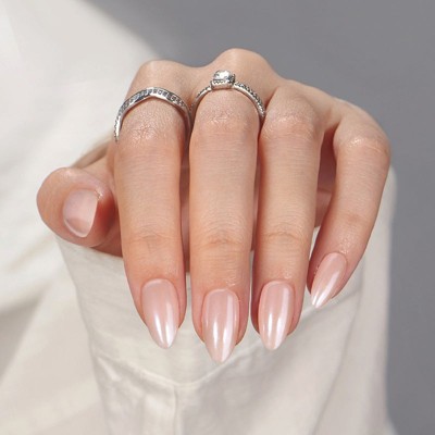 BTArtboxnails Nudies Pearlescent Almond Nails - Press On Nails