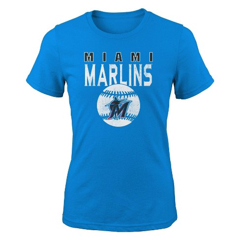 MLB Miami Marlins Girls' Crew Neck T-Shirt - XS
