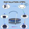 Whisen 36.2” Mini Toddler Trampoline with 6 Legs and Foam-covered Handle for Kids, Unique Print Design - 2 of 4