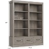 64" H Bookshelves and Bookcases, Bookshelf with 3 Storage Drawers，4 Tier Double Wide Open Shelf，for Office Living Room - 3 of 4