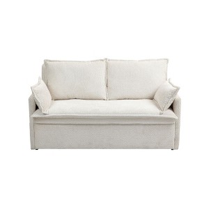 VASIP 59.5" Pull-Out Sleeper Sofa Bed - Convertible Corduroy Couch with USB-C Charging for Apartments & Small Spaces - 1 of 4