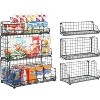 MaseiKar Stackable Wire Basket 3 Tier Countertop& Wall Mounted Metal Storage Basket for Kitchen Pantry Cabinet, Muti-functional Open Front Bin - 4 of 4