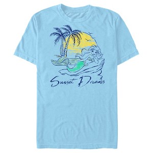 Men's The Little Mermaid Ariel Sunset Dreams Distressed T-Shirt - 1 of 4