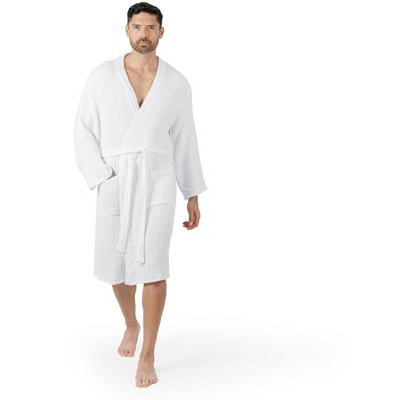 Adult Muslin Bathrobe 100% Cotton Robe with 4-Layer Absorbent Muslin Fabric By Comfy Cubs