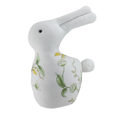 Northlight 14" Spring Floral Bunny Rabbit Easter Decoration - White/Green