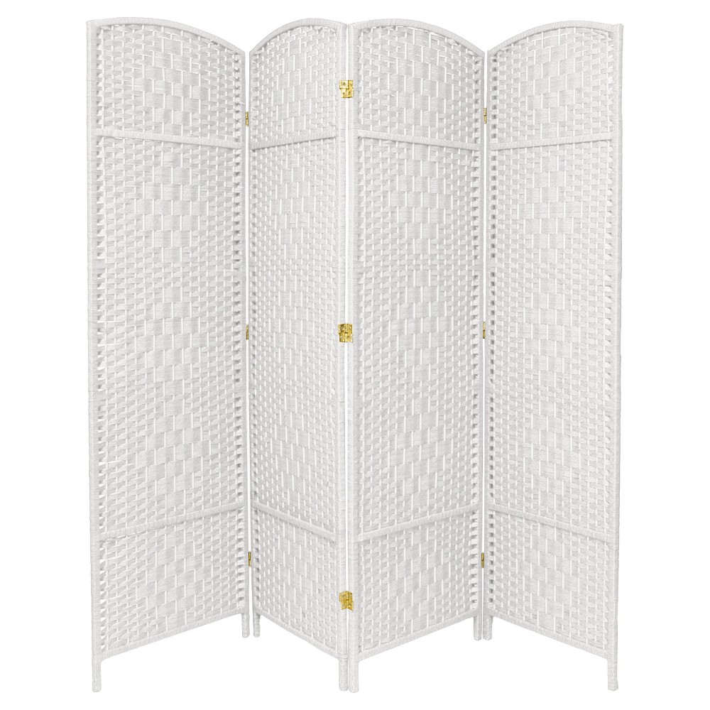 Photos - Other Furniture 6 ft. Tall Diamond Weave Fiber Room Divider - White (4 Panels)