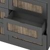 Vynxaria Rustic Farmhouse Style Wooden Dresser with 6 Drawers, Storage Cabinet for Bedroom with Metal Handles, Black - 3 of 4