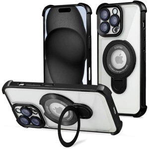 Entronix [Magnetic] Case Compatible with iPhone 16 Pro Max - [Clear Back] Luxury Glossy Gripstand - 1 of 4