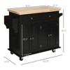 NicBex 2 Drawer Rolling Kitchen Island Cart with 2-Door Cabinet and Knobs,Kitchen Island with Spice Rack and Towel Bar,Island Table for Kitchen - 3 of 4