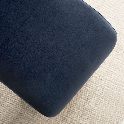 Lily 60'' Blue Velvet Waterfall Upholstered Storage Bench