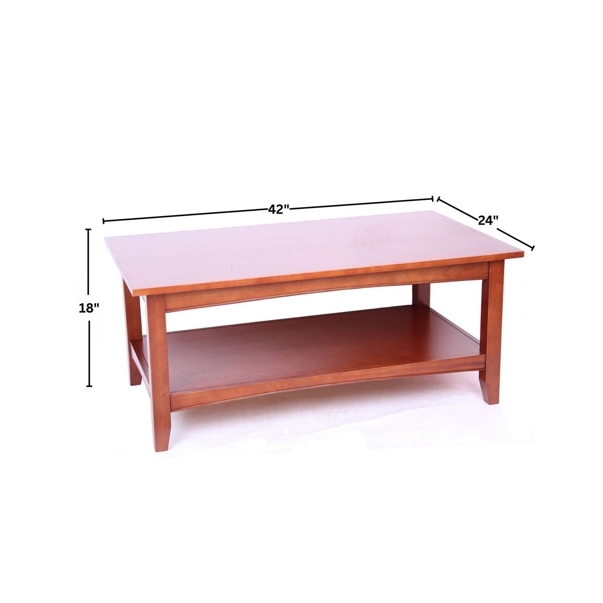 42" Shaker Cottage Wide Coffee Table Cherry - Alaterre Furniture - thumbnail 8
