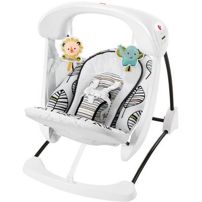 Fisher Price White Deluxe Take-Along Swing and Seat Elephant and Tiger 