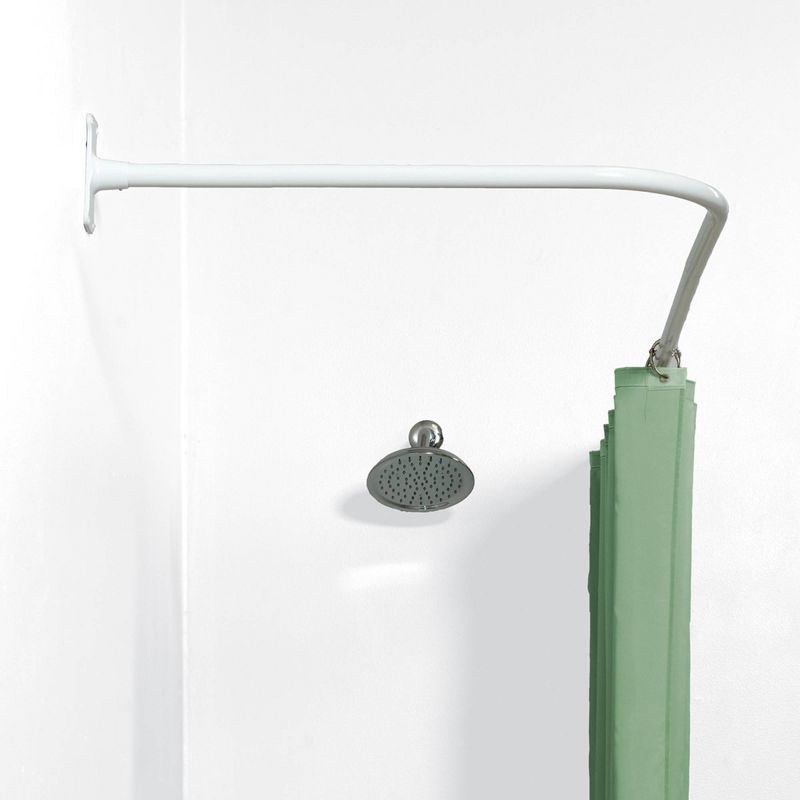 L-Shaped Aluminum Shower Rod White - Zenna Home, 6 of 8