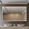 Flora Medicine Cabinet with Mirrors and Lights, Recessed/Wall Mounted Bathroom Cabinet with 3 Mode Light, Dimmable, Anti-Fog, Black - 4 of 4