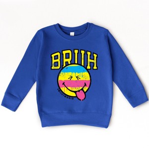 The Juniper Shop SmileyWorld Bruh Paint Drip Distressed Toddler Sweatshirt - 1 of 4