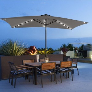 Sonkuki 10x6.5 ft LED Rectangular Patio Market Umbrella 3-Year-Non-Fading - 1 of 4