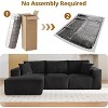 Coucheta 108" L-Shaped Sectional Cloud Couch - Boneless Design, No Assembly, Convertible Sleeper, Deep Corduroy Seat, Multiple Colors - 3 of 4