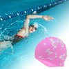 Unique Bargains Silicone Butterfly Vine Leaves Pattern Waterproof Swim Cap 1 Pc - 2 of 4