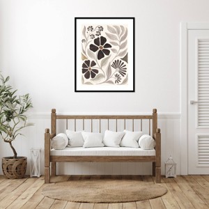 Amanti Art Modern Petals III Neutral by Veronique Charron Wood Framed Wall Art Print - 1 of 4
