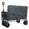 3-in-1 Convertible Folding Wagon Cart with Bench Seat & Storage - 500lbs Heavy-Duty Utility Wagon, 180L Capacity All-Terrain Wheels for Camping, gray - 3 of 4