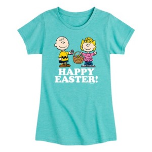 Girls' - Peanuts - Happy Easter Fitted Short Sleeve Graphic T-Shirt - 1 of 4