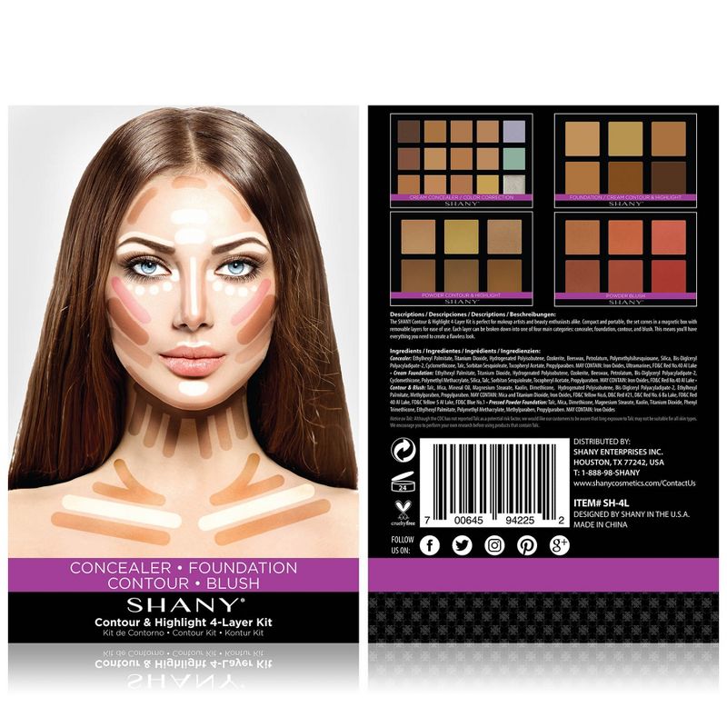 SHANY 4-Layer Contour and Highlight Makeup Kit  - 4 pieces, 4 of 10