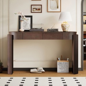 Bella Depot 55.1“ Entryway Console Table with Fluted Design, Oval Top and 2 Drawers for Entryway and Living Room - 1 of 4
