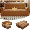 Resenkos 2-in-1 Velvet Convertible Sofa Bed Loveseat with 600lb Capacity and Handles - - 3 of 4