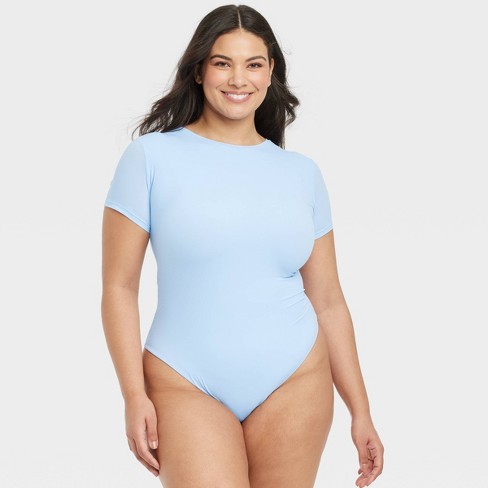 Women's 4-Way Stretch Short Sleeve Bodysuit - Auden™ Blue XXL